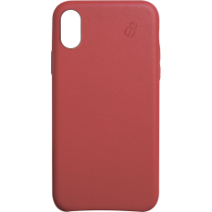 Coque rigide Beetle Case en cuir rouge pour iPhone X/XS