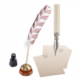 Harry Potter réplique Plume d\'écriture Poudlard avec papier à en-tête Poudlard 31 cm