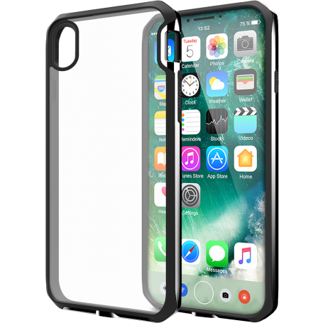 Coque rigide Itskins Venum transparente au contour noir pour iPhone X/XS