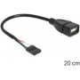  Câble USB USB 2.0 post mâle 4 broches, USB-A femelle 20,00 cm noir certifié UL, 1 pièce