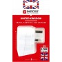 SKROSS | 1.500280 | EUR vers UK + 2USB | Adaptateur de Voyage Europe vers UK, Chargeur USB 2 Ports 2,4 A - Tension et Puissance 100V-1500W/250V-3750W - Protection Anti Choc Electrique