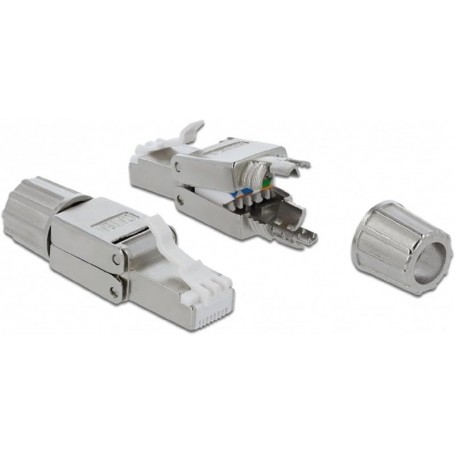 Connecteur RJ45 Cat.6A 1 pièce, gris, blindé, sans outil