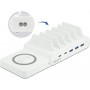 DeLOCK 6 in 1 USB Chargeur Station avec Wireless Charger 2 x USB-C PD + 3 x USB A avec