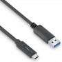 PureLink USB-C auf USB-A Kabel - 3.1 Gen 2, 3A, 10G - iSerie - schwarz - 0,50m