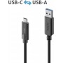 PureLink USB-C auf USB-A Kabel - 3.1 Gen 2, 3A, 10G - iSerie - schwarz - 0,50m