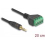 66268 - Câble prise jack 3,5 mm 4 broches vers adaptateur bornier 20 cm