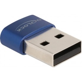 DeLOCK Adaptateur USB 2.0 USB Type A mâle vers USB Type-C Femelle Bleu