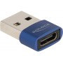 DeLOCK Adaptateur USB 2.0 USB Type A mâle vers USB Type-C Femelle Bleu