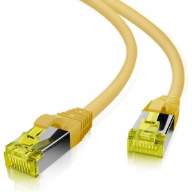  GRS zertifiziertes Cat 6a Patchcâble avec Cat 7 Rohcâble TPE jaune 7,5m