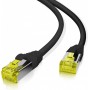  GRS zertifiziertes Cat 6a Patchcâble avec Cat 7 Rohcâble TPE noir 10,0m
