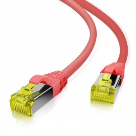 GRS Cordon patch zertifiziertes Cat 6a avec câble tressé Cat 7 Rohkabel TPE rouge 5,0 m