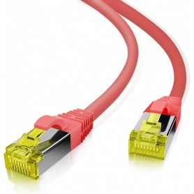  GRS zertifiziertes Cat 6a Patchcâble avec Cat 7 Rohcâble TPE rouge 10,0m