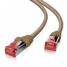  GRS zertifiziertes Cat 6a Patchcâble avec Cat 7 Rohcâble TPE brun 10,0m