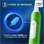 Oral-B Pro Junior Brosse à Dents Électrique Enfant, Vert, 1 Brossette Brossage Doux, Minuteur et Vibrations, Batterie Rechargeable, 6 Ans et Plus
