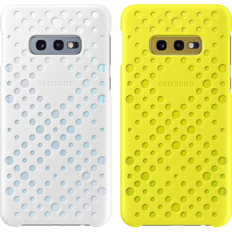 Double coque perforée blanche et jaune EF-XG970CW Samsung pour Galaxy S10e G970