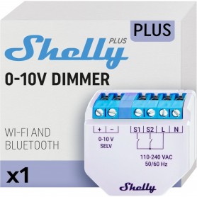 Shelly Plus 0-10V Dimmer | Module variateur de lumière connecté | Wi-Fi & Bluetooth | Variateur d'intensité sans fil | Compatible avec Alexa & Google Home | app iOS & Android