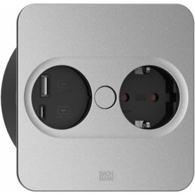  Twist 2 1xCEE7/3 1xUSB A/C 22W 0,2m GST18 Argent carré