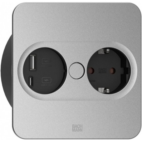  Twist 2 1xCEE7/3 1xUSB A/C 22W 0,2m GST18 Argent carré