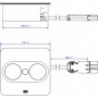  Twist 2 1xCEE7/3 1xUSB A/C 22W 0,2m GST18 Argent carré