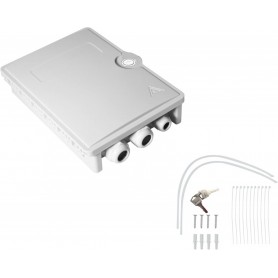  FTTH-Hausanschlussbox pour Max. 24 Fasern, 6X LC/QD ou SC/DX