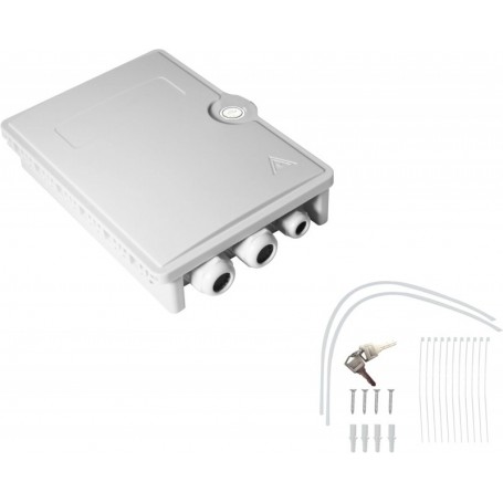  FTTH-Hausanschlussbox pour Max. 24 Fasern, 6X LC/QD ou SC/DX