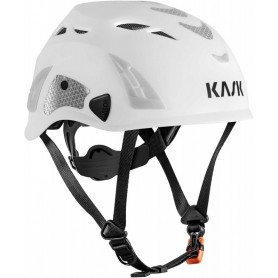  Superplasma HI VIZ Casque de protection de travail, molette, bandes réfléchissantes, EN 397, couleur : blanc