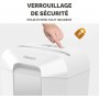 Fellowes Destructeur de Document LX70, destructeur Personnel Papier avec agrafes, Trombones et Carte de crédit, Coupe croisée, Corbeille 18L, Capacité : 11 Feuilles, Blanc