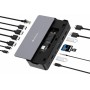  Station d'accueil USB-C Pro, hub 15 en 1 avec SSD intégré, Adaptateur multiport vers HDMI 4K et 8K, USB-A et USB-C, PD 80 W, AUX, Lecteur de Cartes, pour Mac/Windows Laptop et Autres