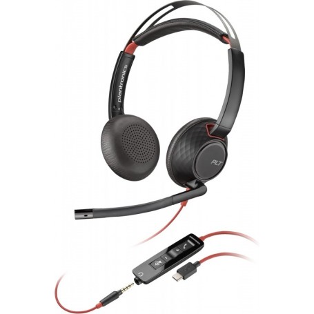 HP Poly Blackwire C5220 USB-C et stéréo 3,5 mm