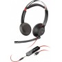 POLY Micro-casque Blackwire 5220 stéréo USB-C + connexion 3,5 mm + adaptateur USB-C/A