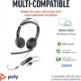POLY Micro-casque Blackwire 5220 stéréo USB-C + connexion 3,5 mm + adaptateur USB-C/A