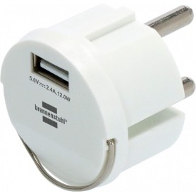 Brennenstuhl USB-Steckdosenadapter, USB-A Ladebuchse 2,4 A, max. 12,0 W, weiß