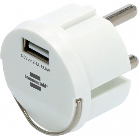 Brennenstuhl USB-Steckdosenadapter, USB-A Ladebuchse 2,4 A, max. 12,0 W, weiß