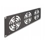Delock 19\" Rackblende für 3 Lüfter 120 x 120 mm 3 HE dunkelgrau