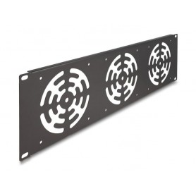 Delock 19\" Rackblende für 3 Lüfter 120 x 120 mm 3 HE dunkelgrau