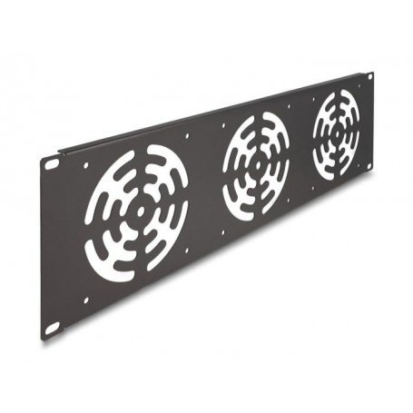 Delock 19\" Rackblende für 3 Lüfter 120 x 120 mm 3 HE dunkelgrau