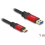 Delock USB 10 Gbps Kabel USB Typ-A Stecker 1 m rot Metall