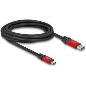 Delock USB 10 Gbps Kabel USB Typ-A Stecker zu USB Type-C Stecker 3 m rot Metall
