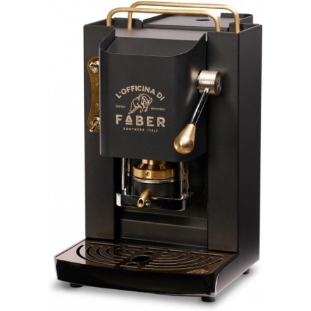 Faber Pro Deluxe Macchina da Caffè Cialde 44mm Mat Black Ottone