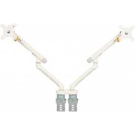 BakkerElkhuizen - Support d'écran BE Flexible Dual - Support pour 2 moniteurs - pour écran 10 Mors 27" - Hauteur réglable - Blanc