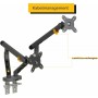 BakkerElkhuizen - Support d'écran BE Flexible Dual - Support pour 2 moniteurs - pour écran 10 Mors 27" - Hauteur réglable - Blanc