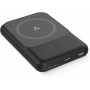 Batterie externe 5000 mAh : charge inductive, ports, compatible avec MagSafe - Noir