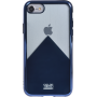 Coque souple transparente et métal bleu Colorblock pour iPhone 6/6S/7/8
