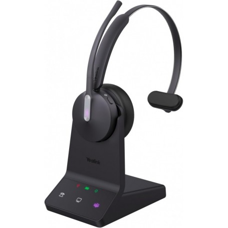  WH64 Mono Teams Casque avec Station de Base – Idéal pour Microsoft Teams, Design Confortable à Une Oreille, réduction du Bruit, Port USB