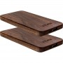 2pcs InLine® USB PowerBank 5.000mAh woodplate with LED Display real walnut wood