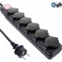 InLine® Outdoor Power Strip, 6 Port Type F German, IP44, with power-switch, 3m