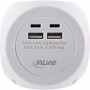 InLine® Charging Cube, 3x earthing contact, 2x USB-C, 2x USB-A, white, 2m