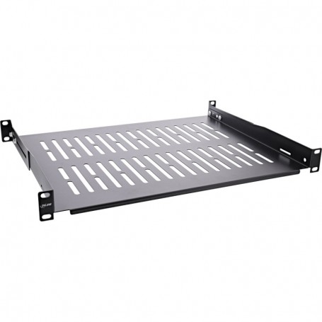 InLine® 19\" shelf, 350mm, 50kg, 1U, RAL 9005 black