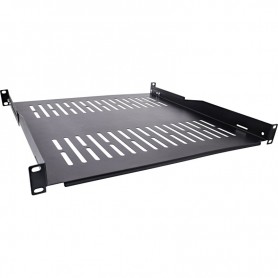InLine® 19\" shelf, 450mm, 50kg, 1U, RAL 9005 black