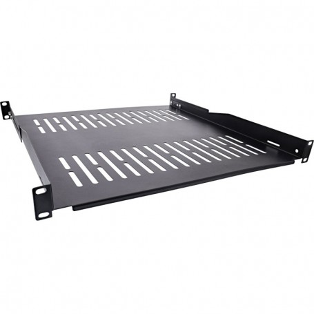InLine® 19\" shelf, 450mm, 50kg, 1U, RAL 9005 black